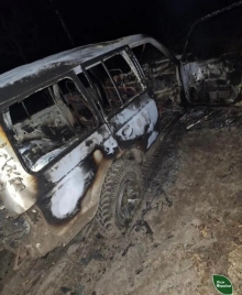 Лісокради із Сарненського району спалили авто коктейлем Молотова